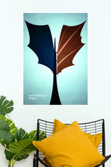 How to Train Your Dragon Minimalist Wings Poster | DreamWorks Fantasy Movie Wall Art  (Animated Movie Posters)