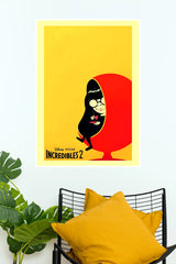 The Incredibles Edna Mode Minimalist Movie Poster | Yellow Aesthetic Animated Wall Art (Animated Movie Posters)
