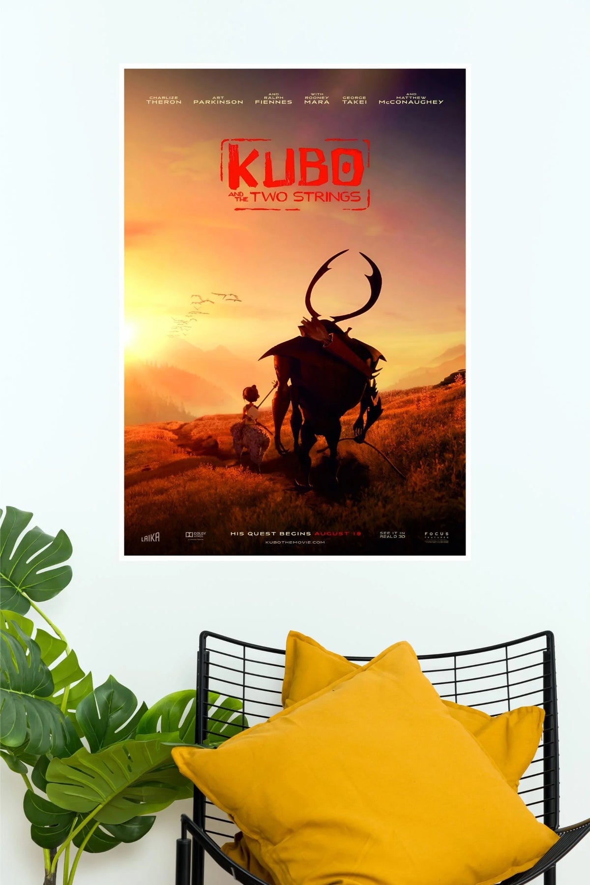Kubo and the Two Strings Sunset Adventure Movie Poster | Japanese Fantasy Animated Wall Art  (Animated Movie Posters)