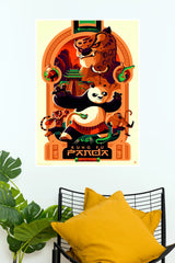 Kung Fu Panda Dragon Warrior Vintage Movie Wall Poster  (Animated Movie Posters)