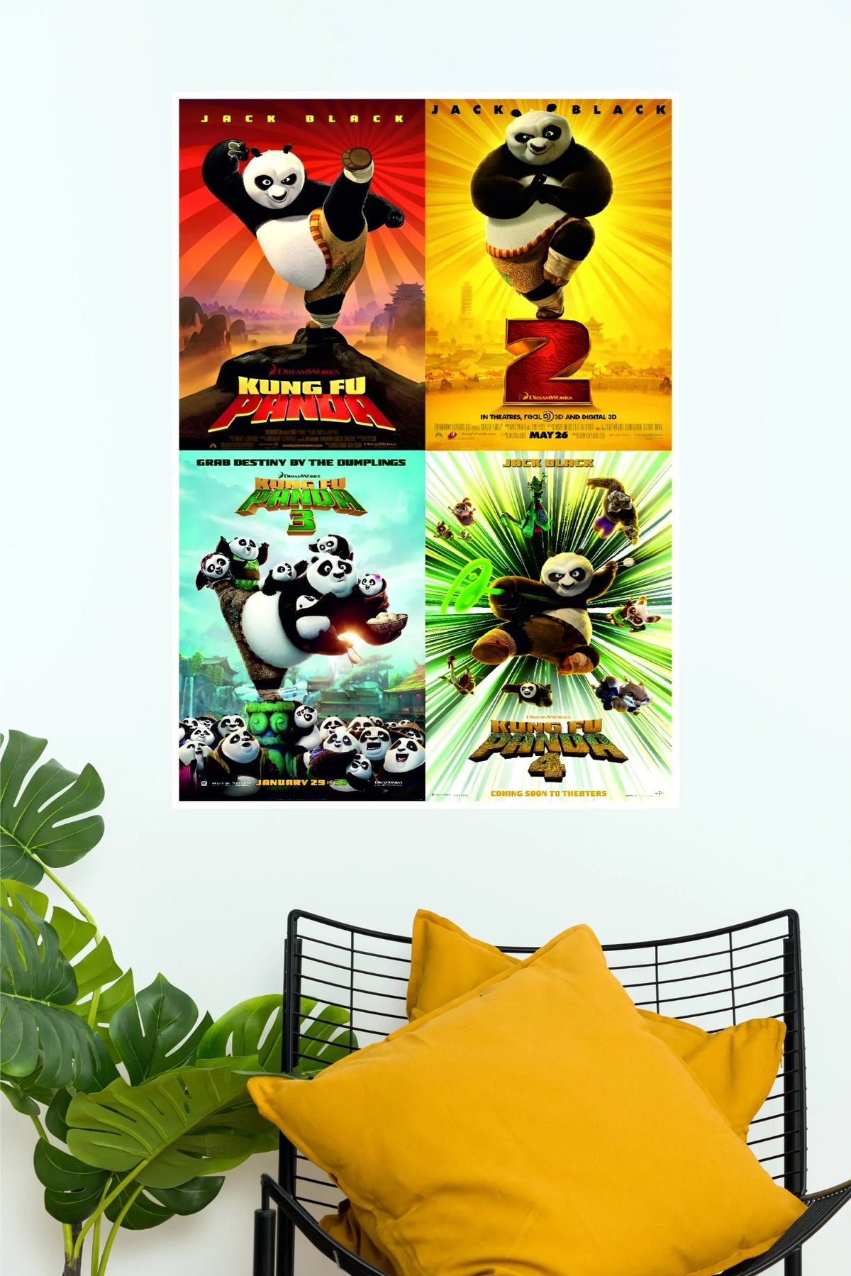 Kung Fu Panda Movie Collection Wall Poster | Po Panda Collage Art (Animated Movie Posters)