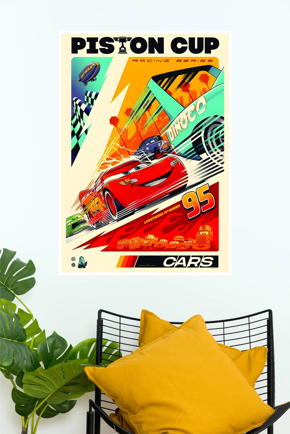 Disney Pixar Cars Lightning McQueen Piston Cup Racing Wall Poster  (Animated Movie Posters)