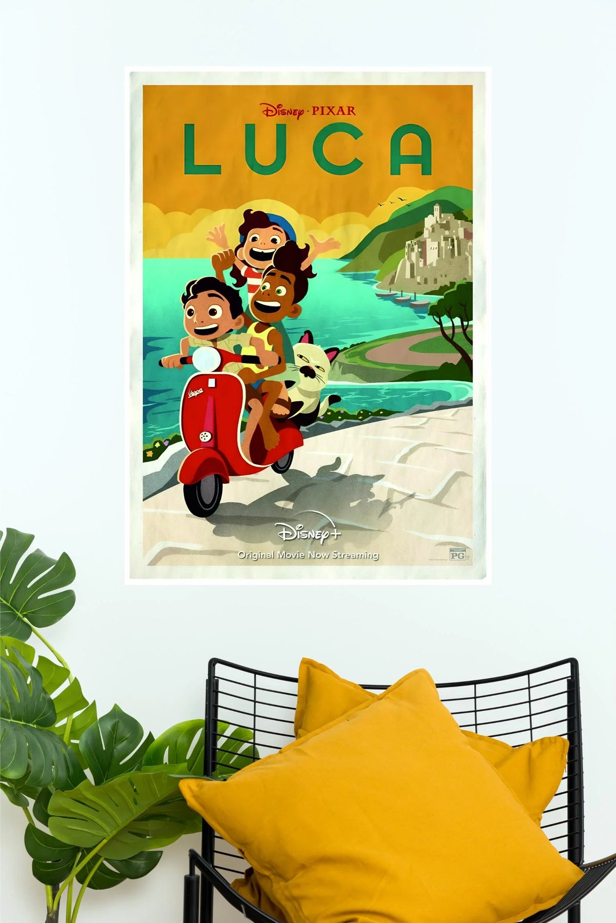 Disney Pixar Luca Vintage Scooter Adventure Wall Poster  (Animated Movie Posters)