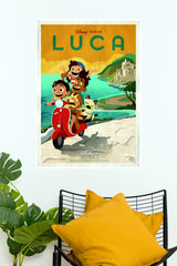 Disney Pixar Luca Vintage Scooter Adventure Wall Poster  (Animated Movie Posters)
