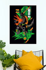 Power Rangers Dragonzord Megazord Robot Wall Poster | Green Ranger Art  (Animated Movie Posters)