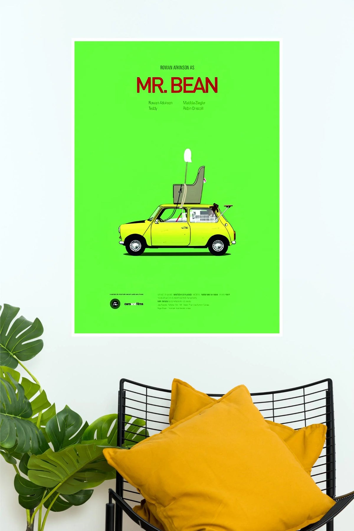 Mr Bean Classic Mini Car Minimalist Comedy Wall Poster(Animated Movie Posters)