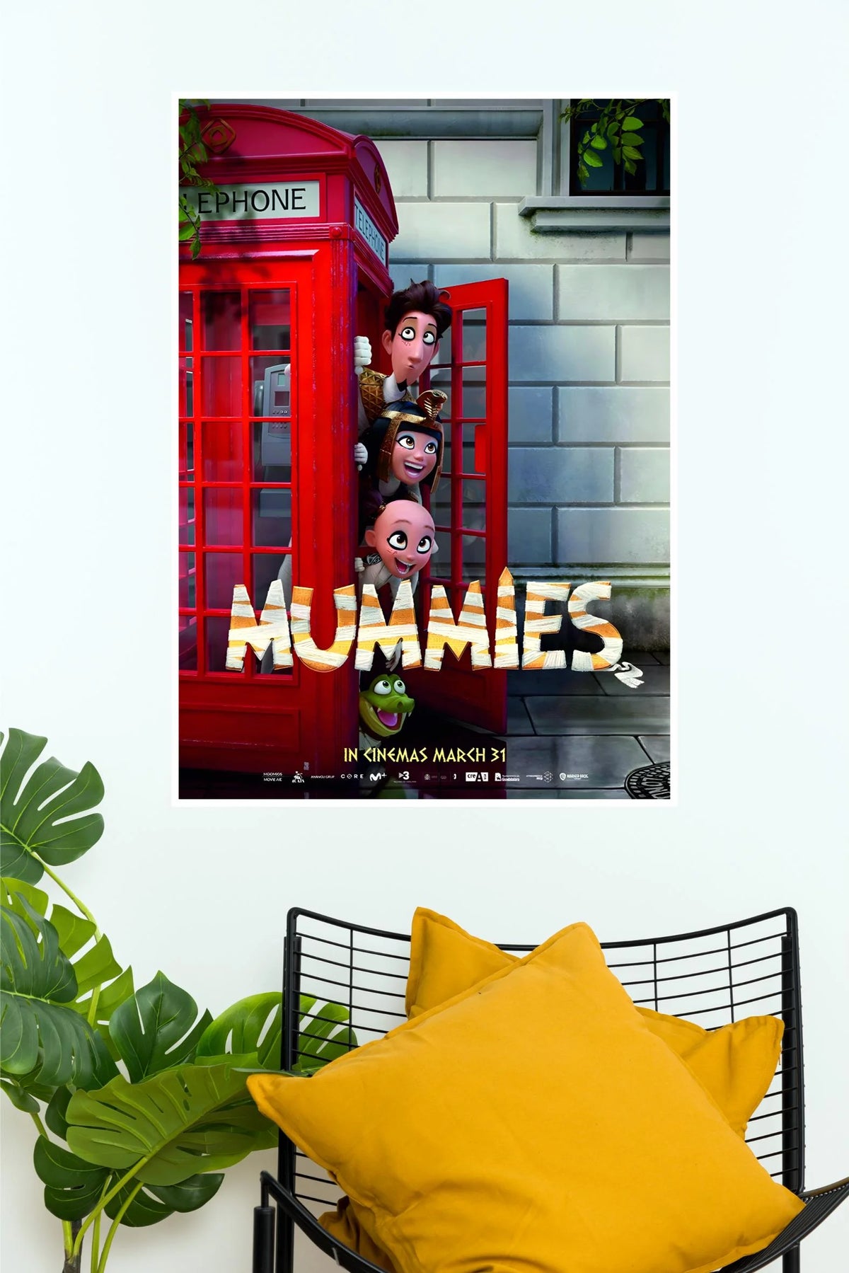 Mummies Red Telephone Booth Animated Movie Wall Poster  (Animated Movie Posters)