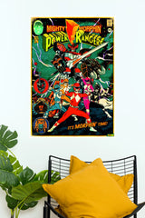Mighty Morphin Power Rangers Wall Poster | Retro Comic Style Superhero Team Wall Art  (Animated Movie Posters)