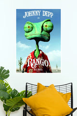 Rango Johnny Depp Animated Movie Wall Poster | Green Chameleon Western Adventure Wall Art   (Animated Movie Posters)