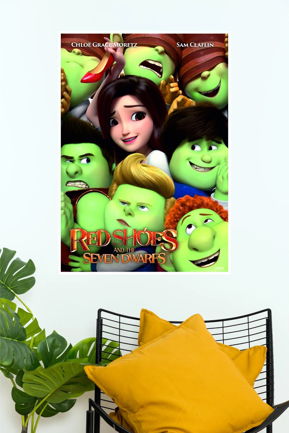 Red Shoes and the Seven Dwarfs Animated Movie Wall Poster | Snow White Fantasy Cartoon Wall Art  (Animated Movie Posters)