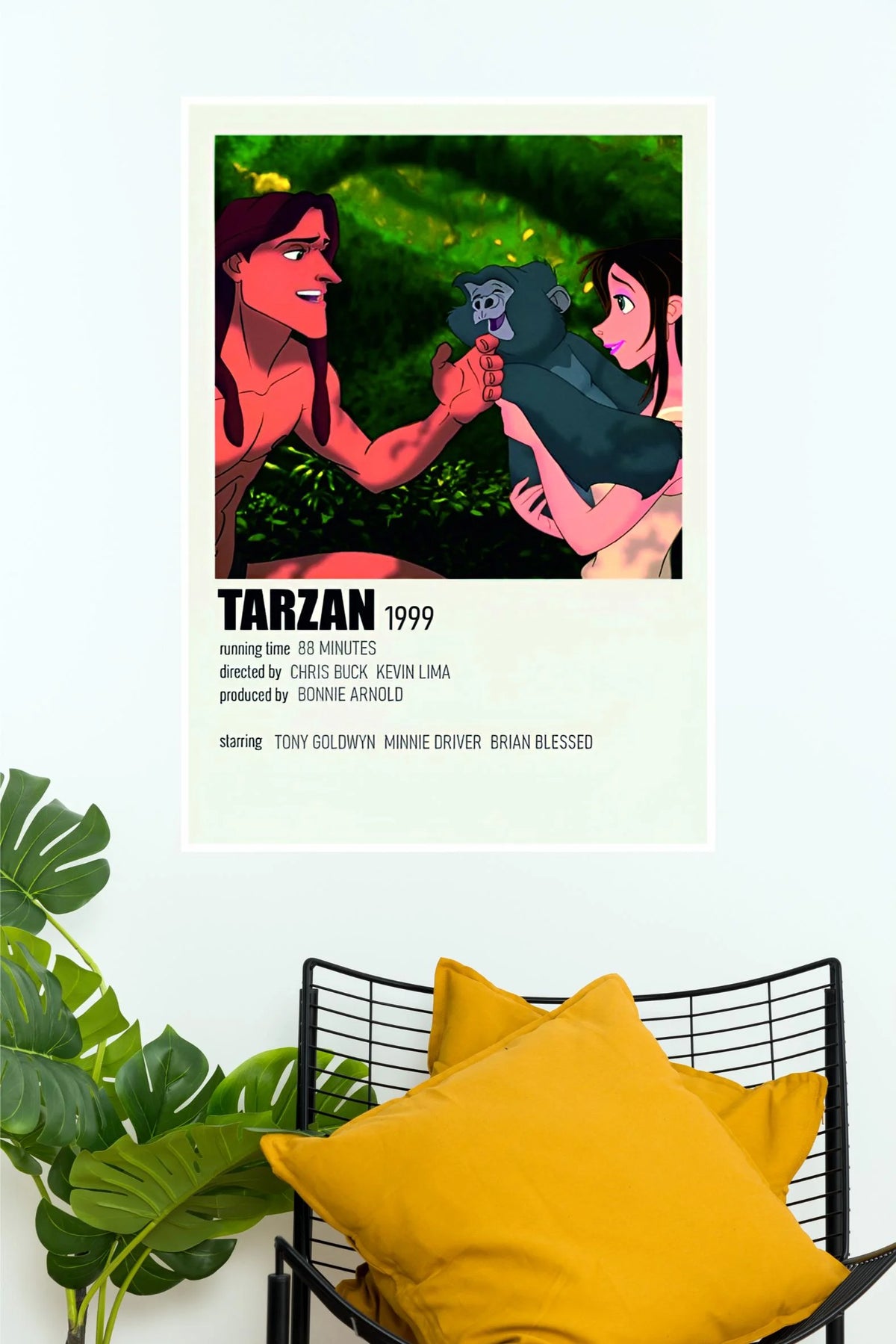 Disney Tarzan Movie Poster | Vintage Animated Jungle Wall Art  (Animated Movie Posters)
