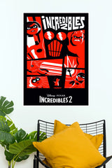 Disney Pixar Incredibles Superhero Family Comic Style Wall Poster  (Animated Movie Posters)