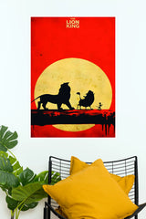 The Lion King Hakuna Matata Sunset Silhouette Aesthetic Wall Poster  (Animated Movie Posters)