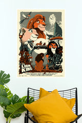 The Lion King Classic Characters Vintage Aesthetic Wall Poster  (Animated Movie Posters)