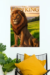 The Lion King Mufasa and Baby Simba Majestic Aesthetic Wall Poster  (Animated Movie Posters)
