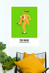 The Mask Jim Carrey Minimalist Green Aesthetic Wall Poster  (Animated Movie Posters)