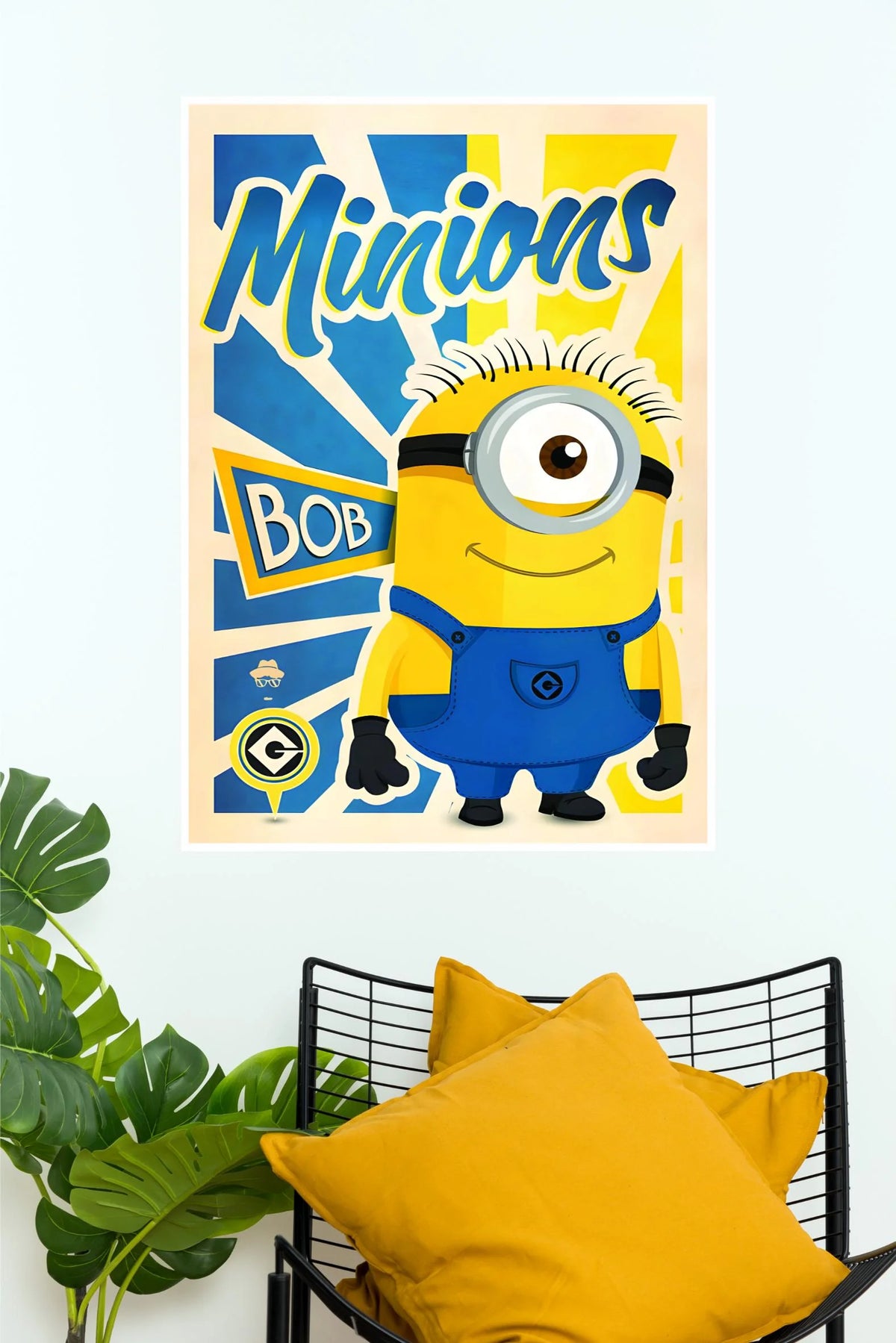 Minions Bob Cartoon Wall Poster | Cute Yellow & Blue Animated Movie Wall Art  (Animated Movie Posters)