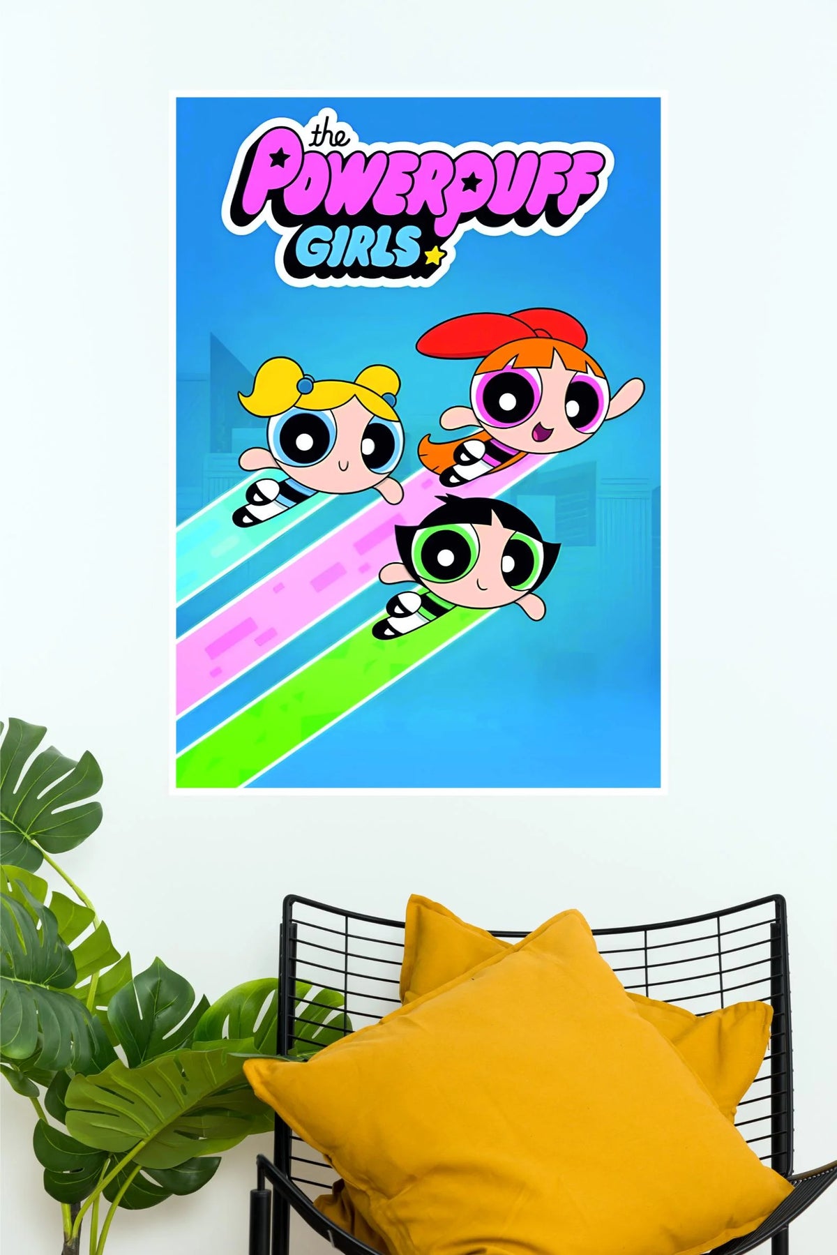The Powerpuff Girls Cartoon Wall Poster | Blossom Bubbles Buttercup Colourful Kids Room Wall Art  (Animated Movie Posters)