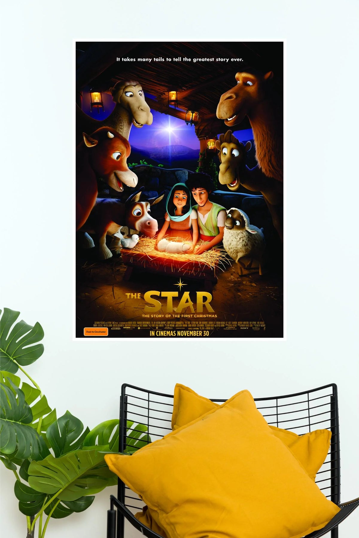 The Star Animated Christmas Movie Wall Poster | Nativity Scene Cartoon Wall Art  (Animated Movie Posters)