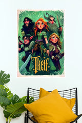Thief Fantasy Adventure Character Wall Poster | Vintage Green RPG Gaming Wall Art   (Animated Movie Posters)