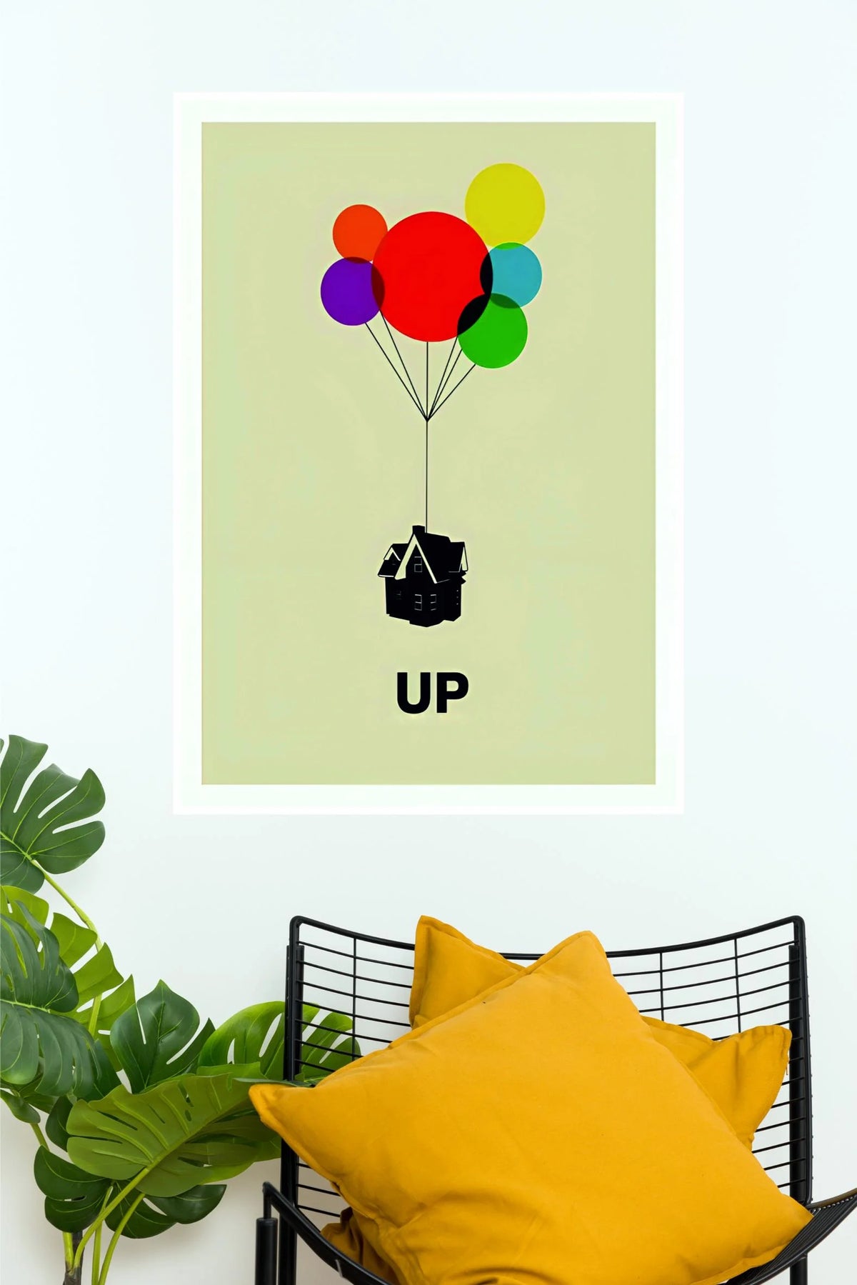 Disney Pixar Up Minimalist Balloon House Wall Poster | Colourful Movie Wall Art  (Animated Movie Posters)
