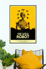 The Wild Robot Vintage Yellow Movie Wall Poster | DreamWorks Animated Robot Aesthetic Wall Art  (Animated Movie Posters)