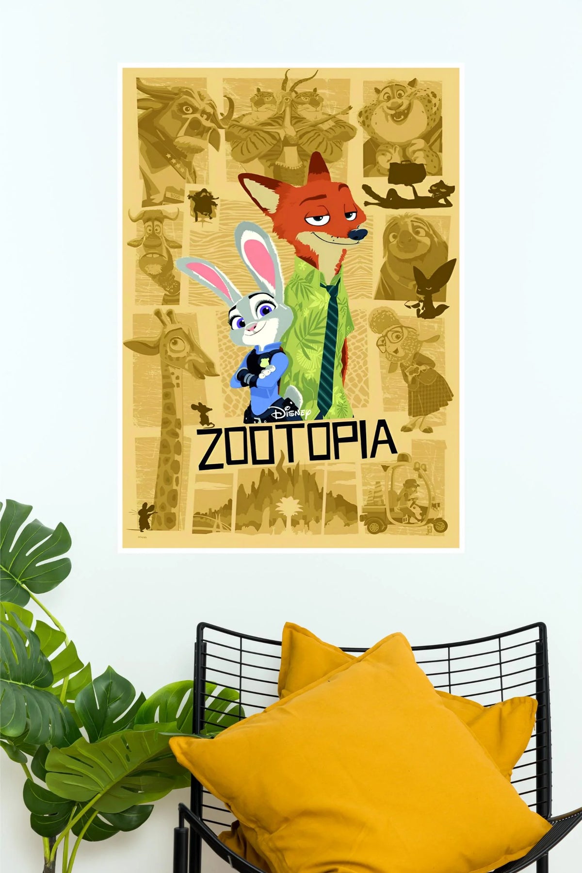Zootopia Disney Movie Wall Poster | Nick Wilde & Judy Hopps Cartoon Aesthetic Wall Art  (Animated Movie Posters)