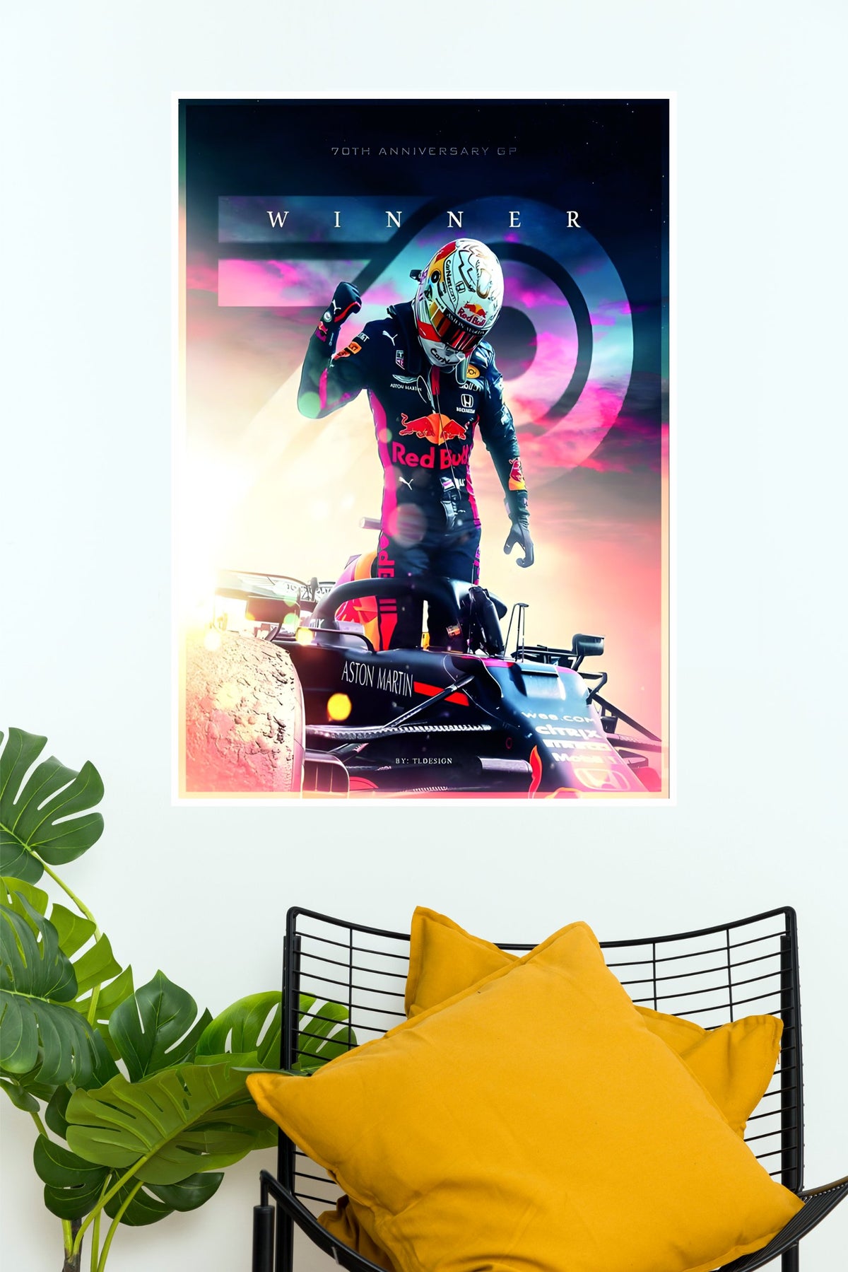 Red Bull Racing Grand Prix Winner Wall Poster  (Formula Poster)