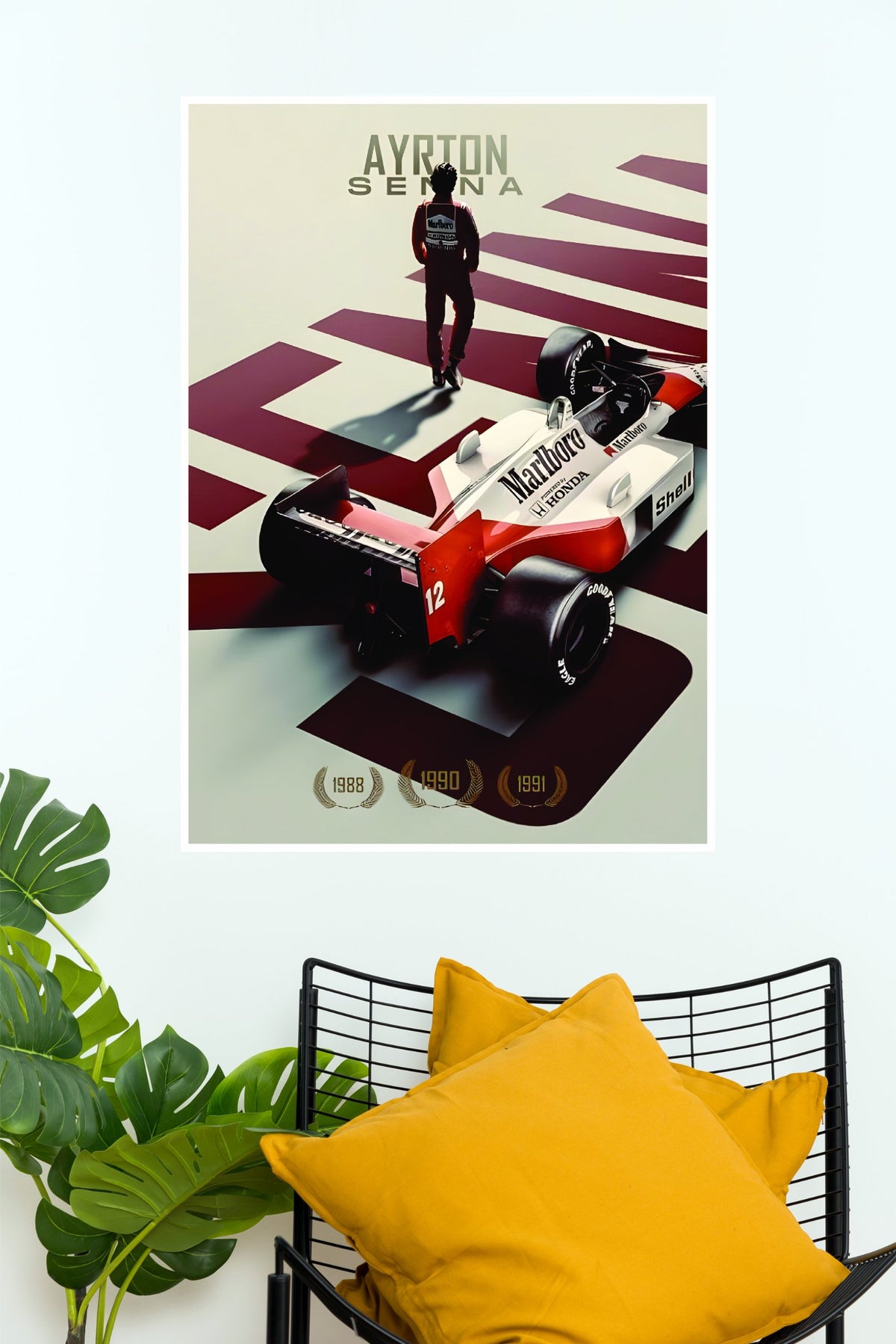 Ayrton Senna McLaren Honda Legendary Racing Wall Poster  (Formula Poster)