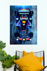 Red Bull Racing Neon Speed Wall Poster (Formula Poster)