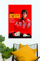Ayrton Senna Racing Legend Red Edition Wall Poster (Formula Poster)