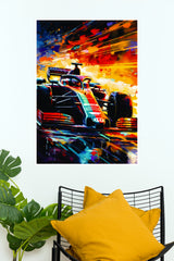 Colorful Formula Racing Speed Art Wall Poster  (Formula Poster)