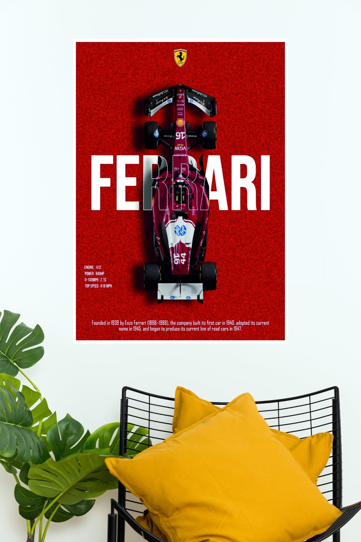 Ferrari Formula Racing Red Legacy Wall Poster  (Formula Poster)