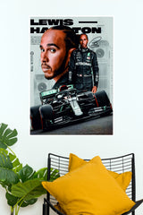 Lewis Hamilton Mercedes Racing Legend Wall Poster (Formula Poster)
