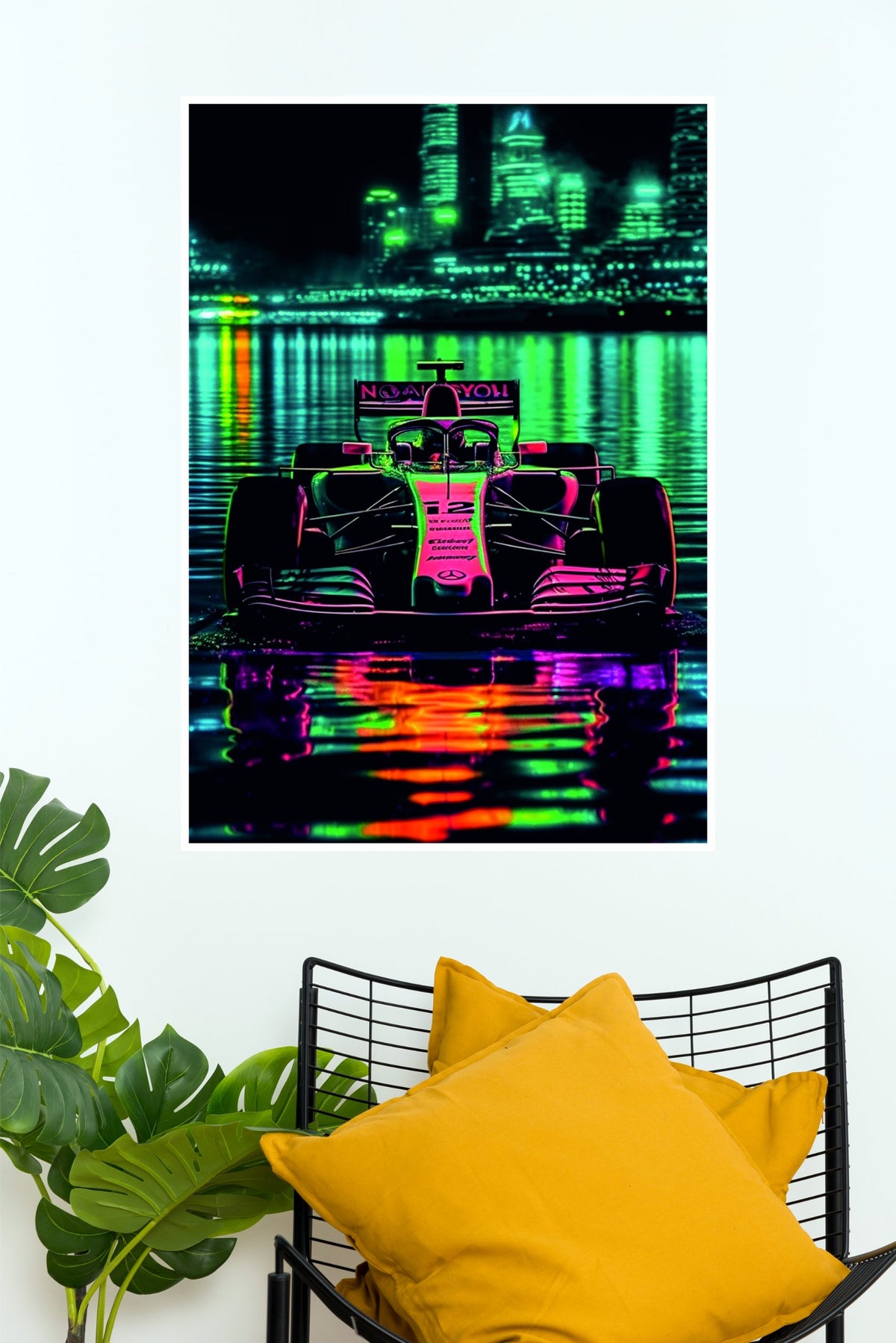 Neon Lightning Lap Formula Racing Wall Poster   (Formula Poster)