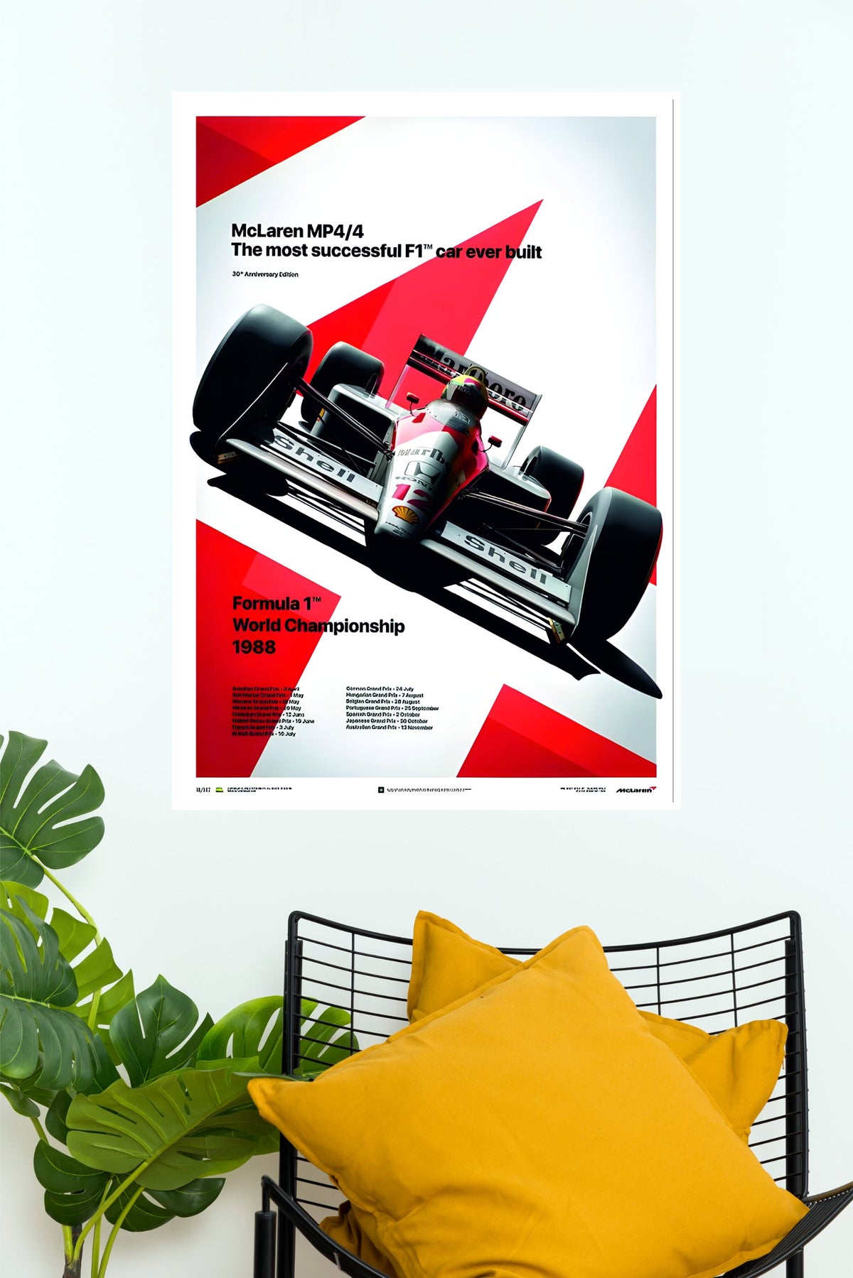McLaren MP4/4 Legendary Formula Racing Championship Wall Poster   (Formula Poster)