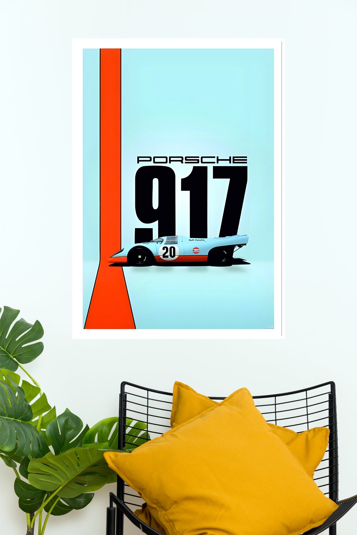 Porsche Gulf Racing Heritage Vintage Wall Poster  (Formula Poster)