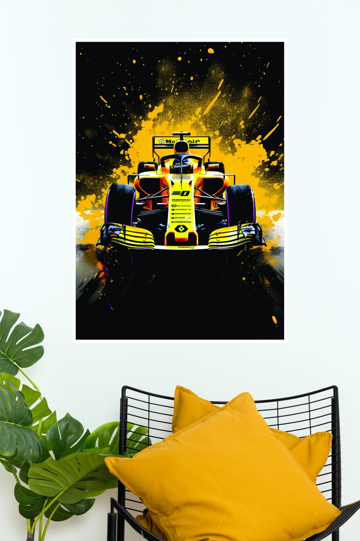 Renault Racing Yellow Power Wall Poster  (Formula Poster)