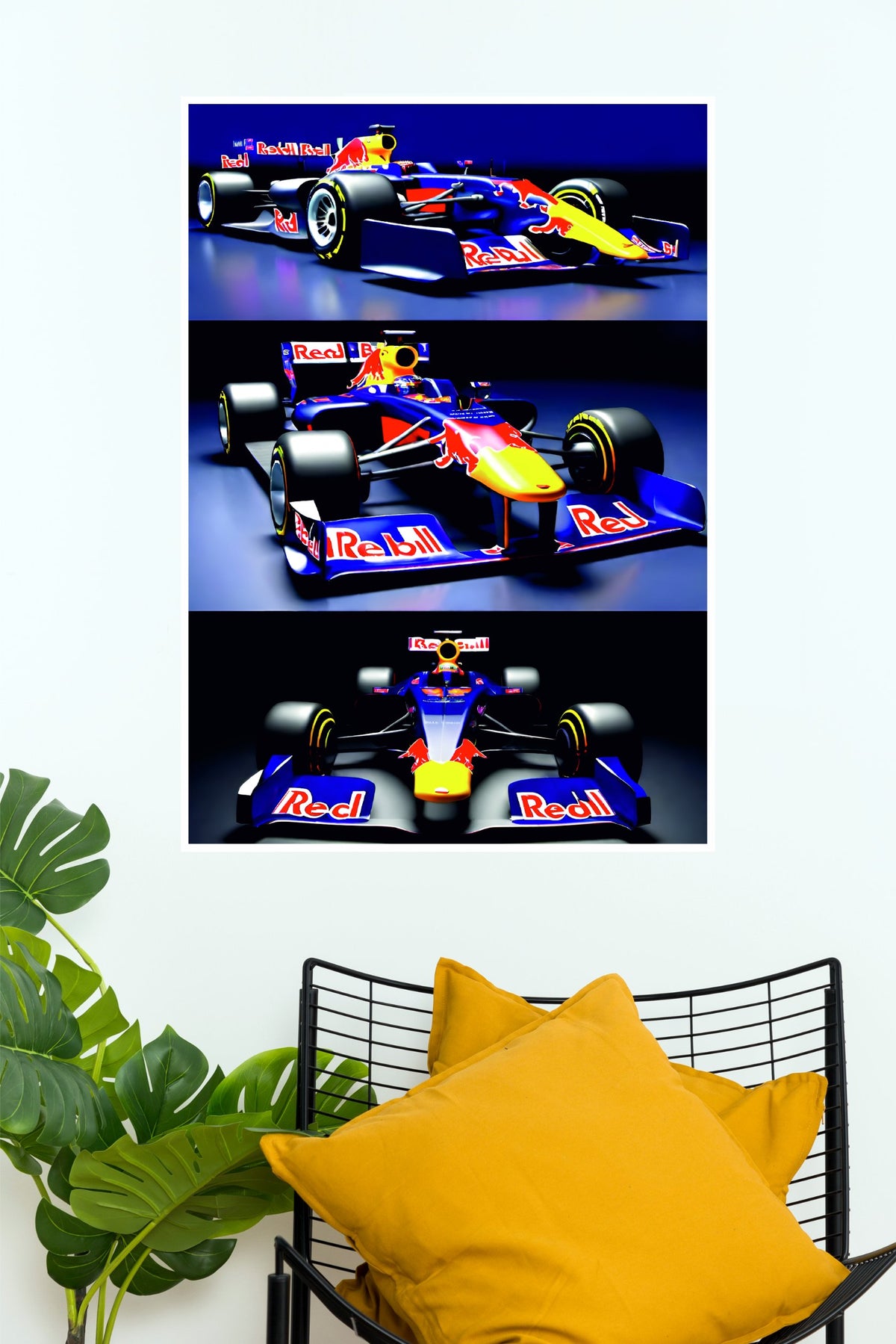 Red Bull Racing Triple View Formula One Wall Poster  (Formula Poster)