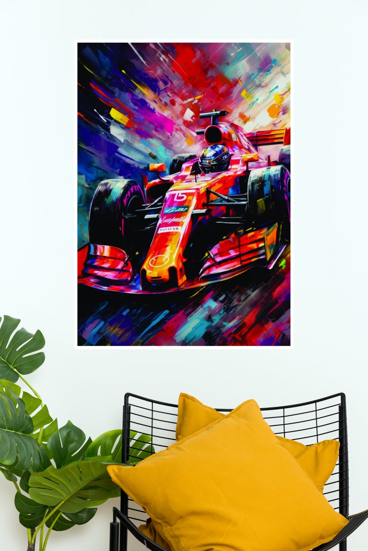 Red Line Racer Formula Racing Wall Poster   (Formula Poster)