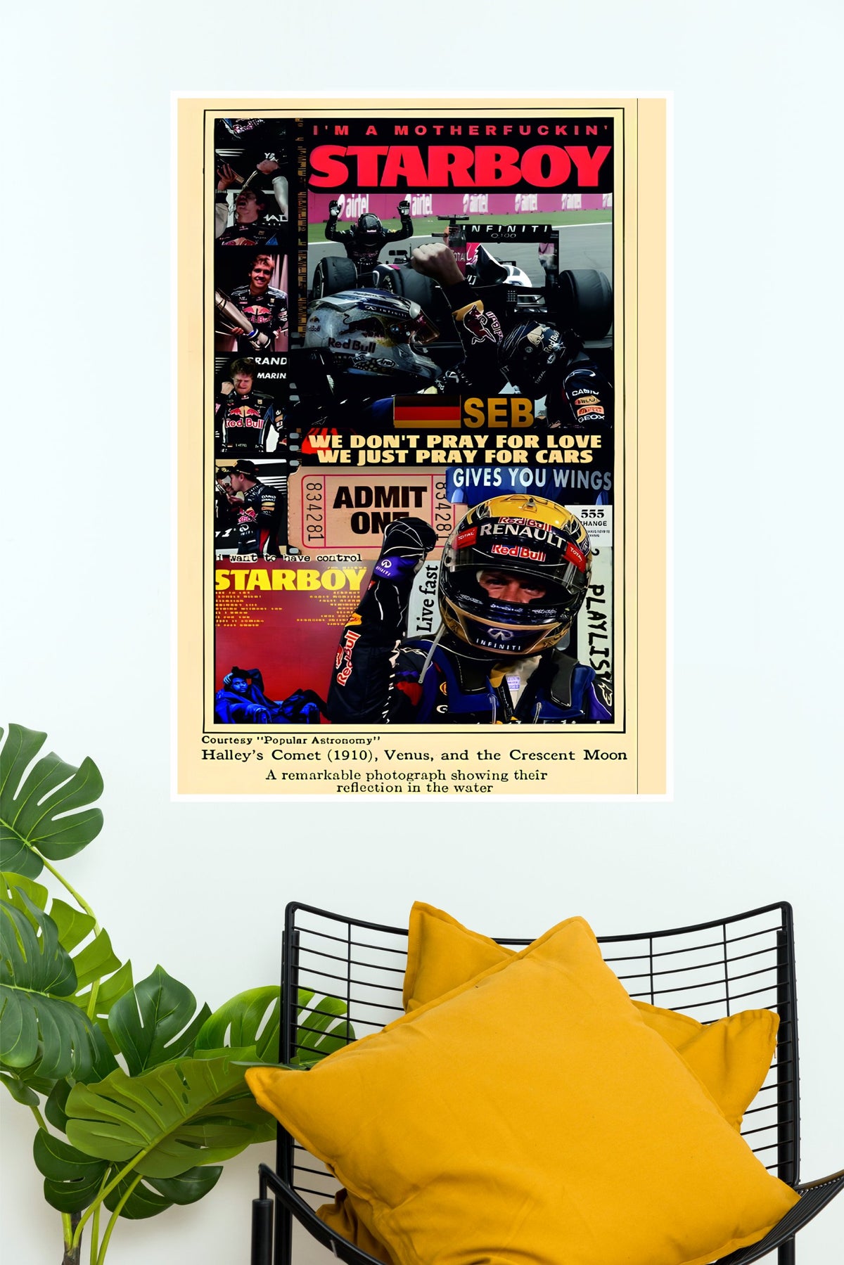 Sebastian Vettel Starboy Racing Legend Wall Poster  (Formula Poster)
