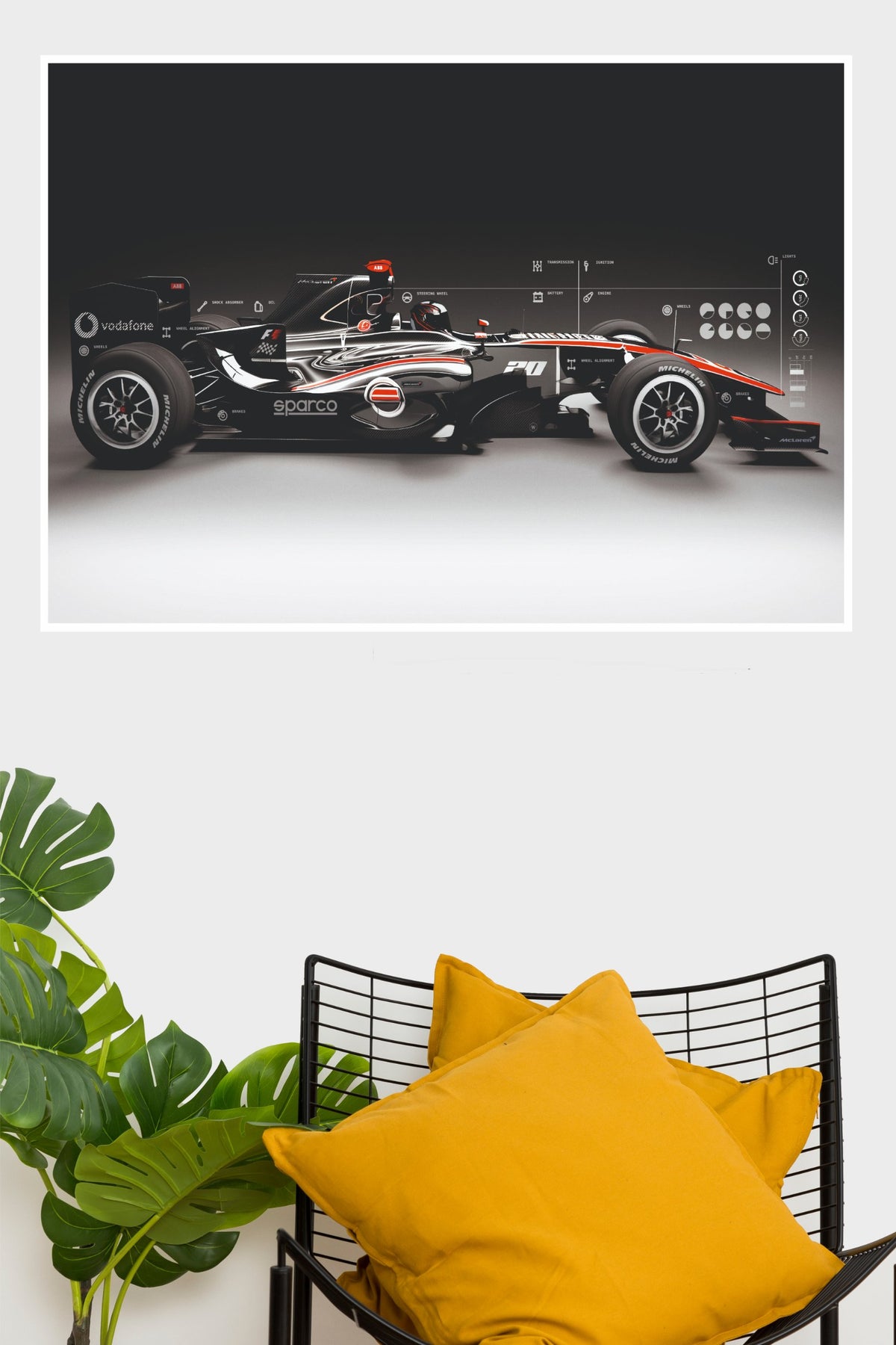 McLaren Silver Arrow Racing Wall Poster  (Formula Poster)
