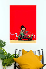 Kid Goku Thunder Ride Anime Wall Poster  (Anime Posters)