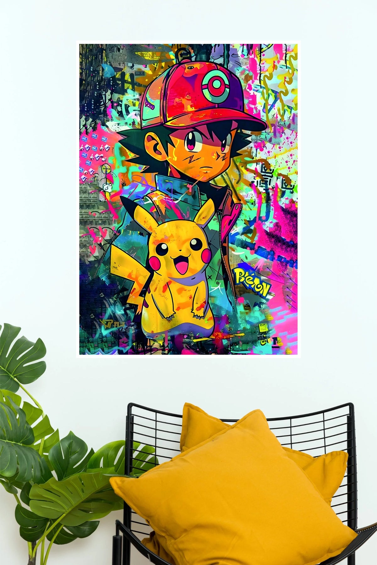 Ash Ketchum & Pikachu Graffiti Pokemon Wall Poster (Anime Posters)