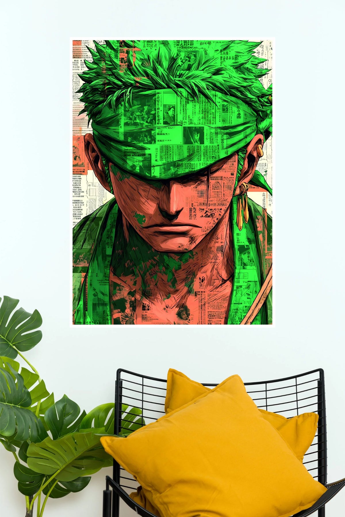 Roronoa Zoro Green Shadow Anime Wall Poster   (Anime Posters)