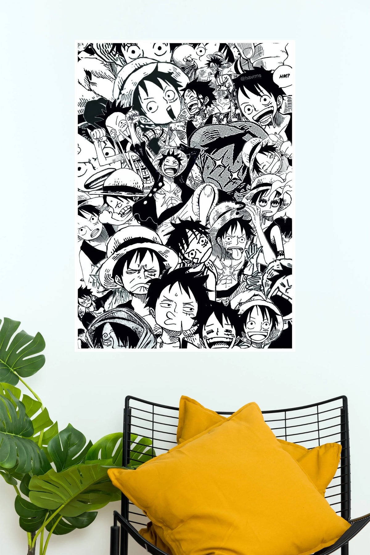 One Piece Luffy Expressions Manga Collage Wall Poster  (Anime Posters)