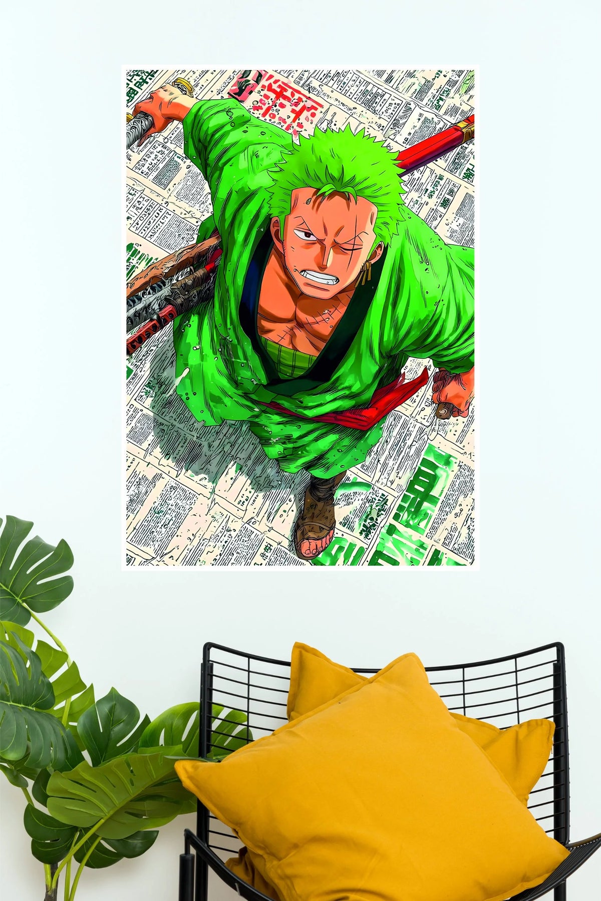 Roronoa Zoro Green Samurai Warrior Wall Poster (Anime Posters)