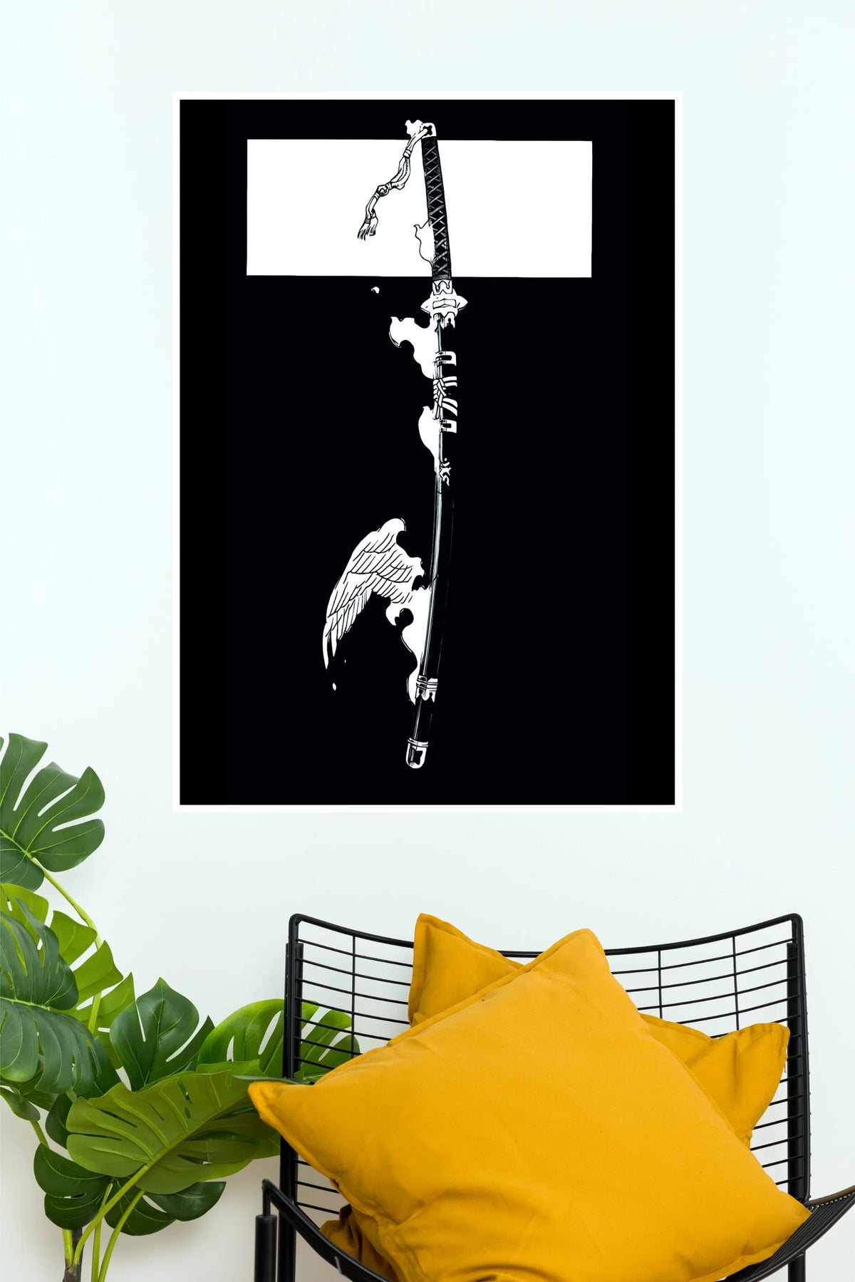 Angel Wing Katana Minimalist Shadow  (Anime Posters)