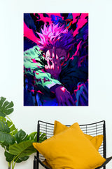 Sukuna Cursed Energy Neon Fury  (Anime Posters)