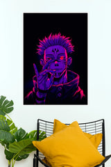 Ryomen Sukuna Neon Cursed King  (Anime Posters)